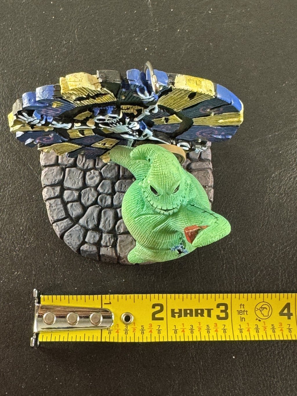 Disney Nightmare Before Christmas resin Oogie Boogie roulette wheel ornament with hanging wire and flat base