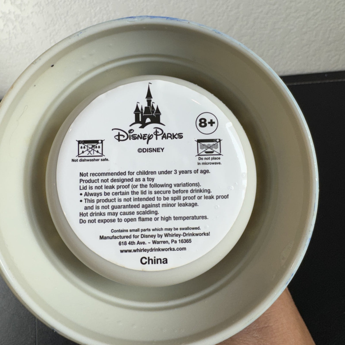 Disney Parks Disneyland 60th Anniversary ceramic lidded beer stein featuring Sleeping Beauty Castle top