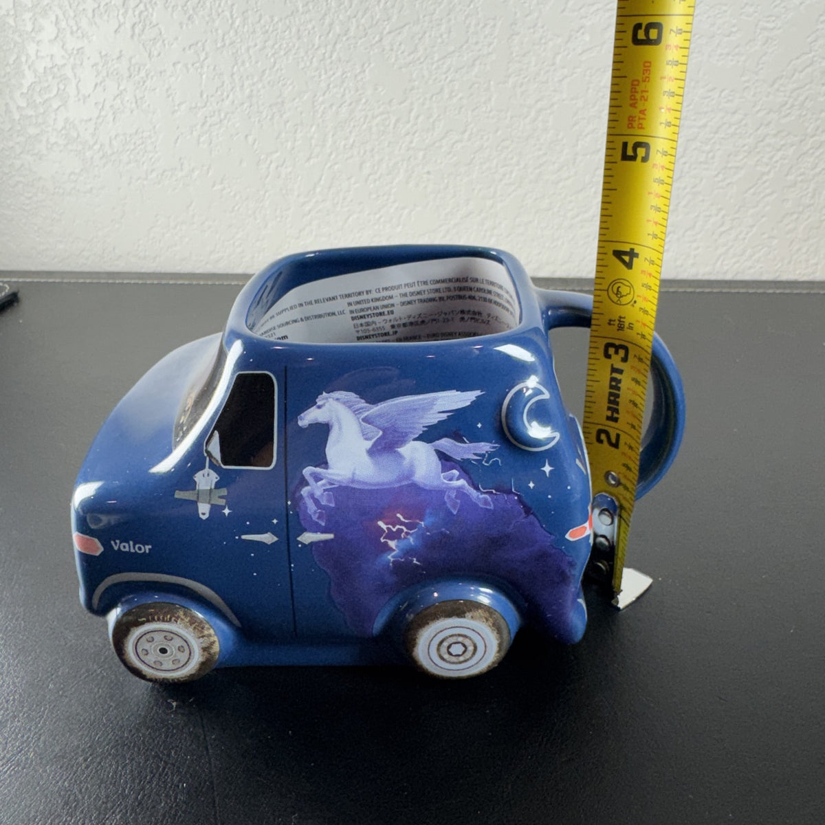 Disney Store Pixar Onward Guinevere van 3D sculpted ceramic coffee mug with Pegasus side decal