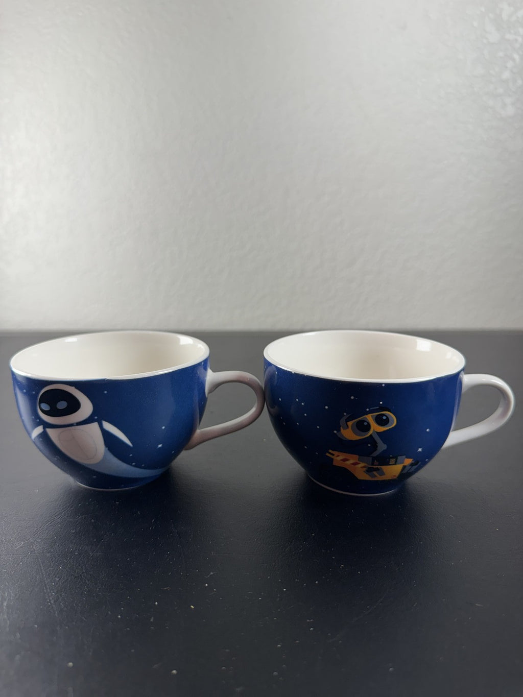 Disney Pixar Wall-E and Eve blue starry space ceramic mug set by Silver Buffalo