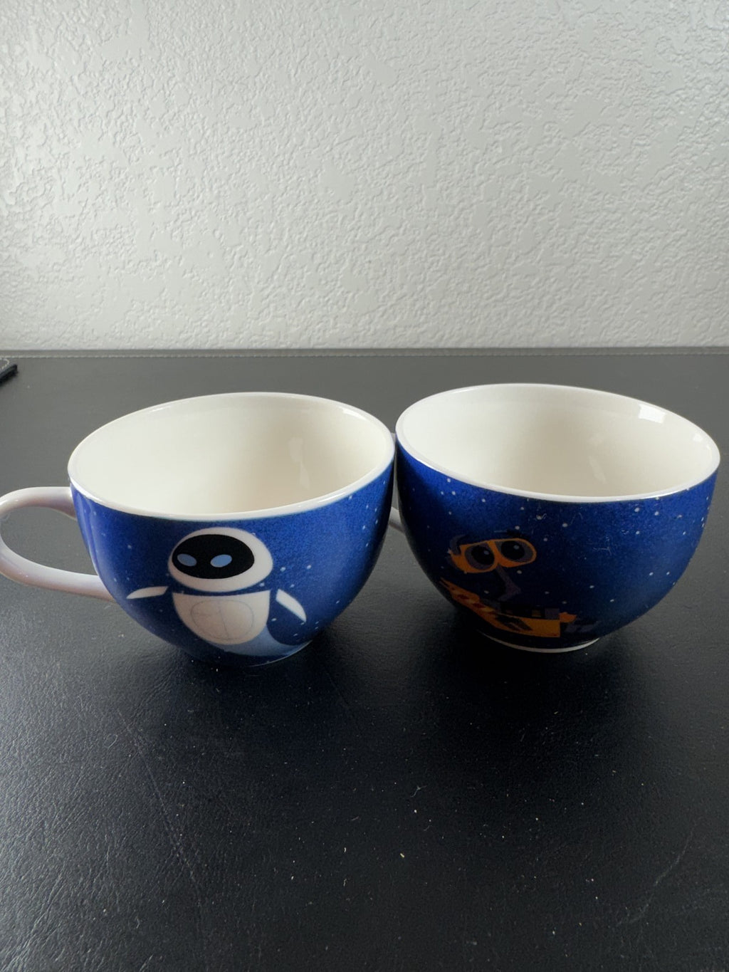 Disney Pixar Wall-E and Eve blue starry space ceramic mug set by Silver Buffalo