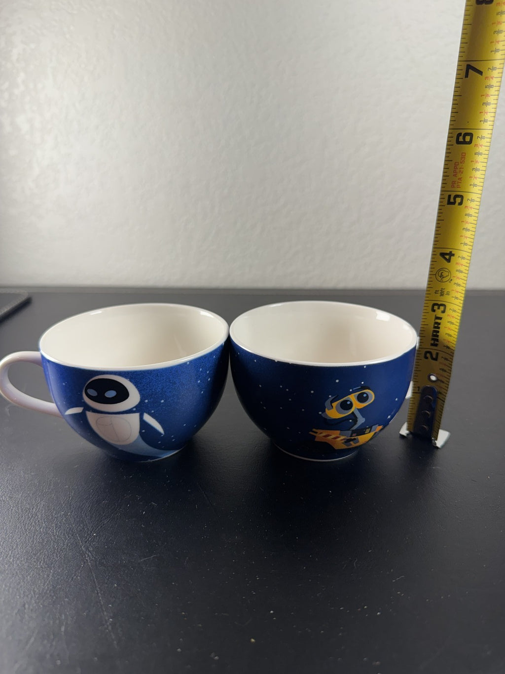 Disney Pixar Wall-E and Eve blue starry space ceramic mug set by Silver Buffalo