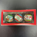 Hallmark Disney Mickey and Minnie Mouse Christmas ball ornaments set of 3 in original unopened 2015 packaging.