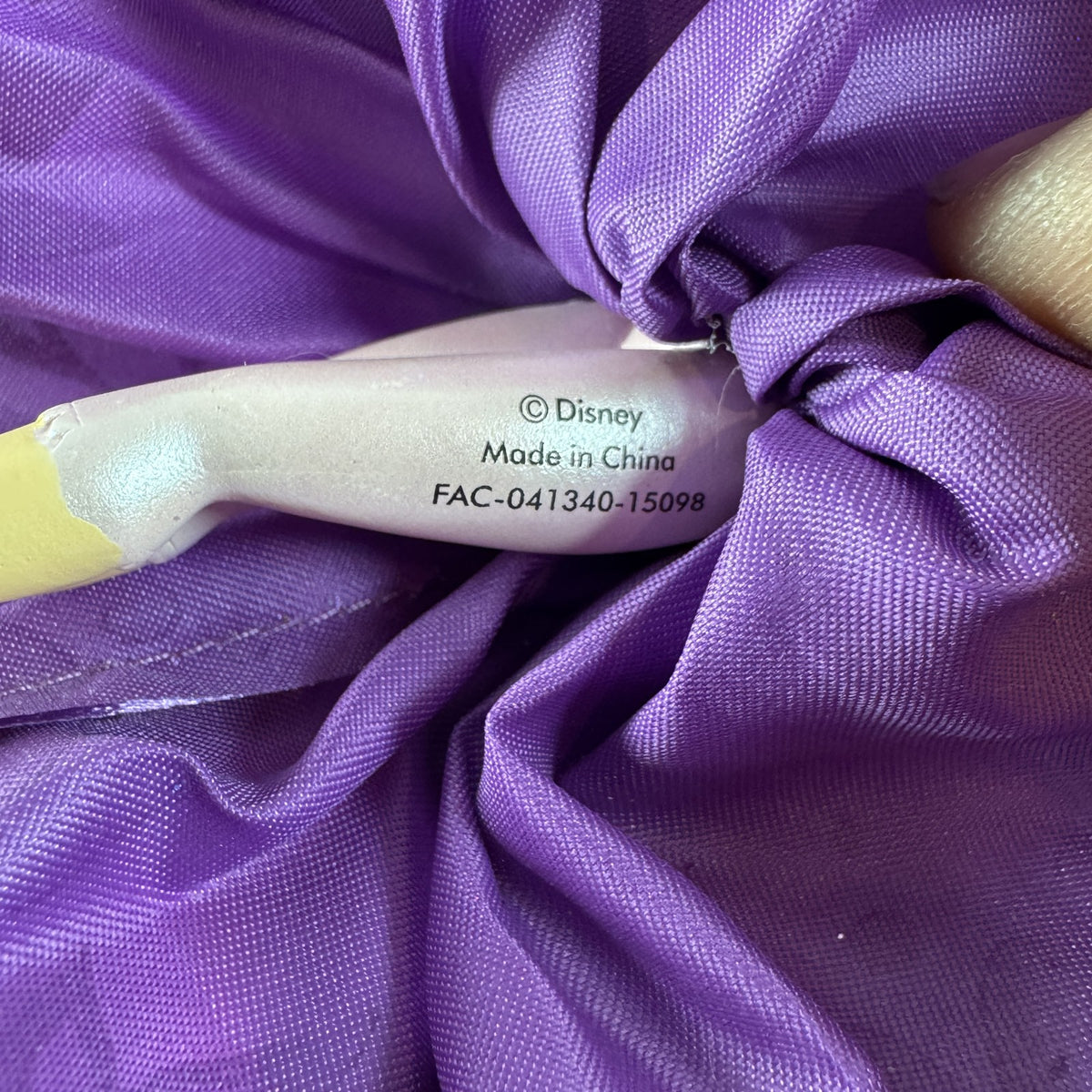 Disney Rapunzel and Pascal resin Christmas ornament with purple satin dress and glitter details