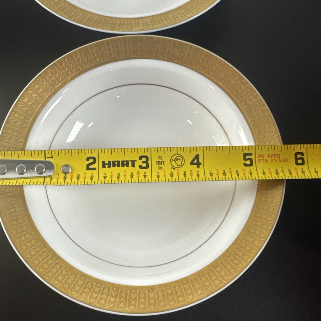 Set of 4 vintage Sango Georgetown fine china 5.5-inch dessert bowls with gold trim made in Japan.