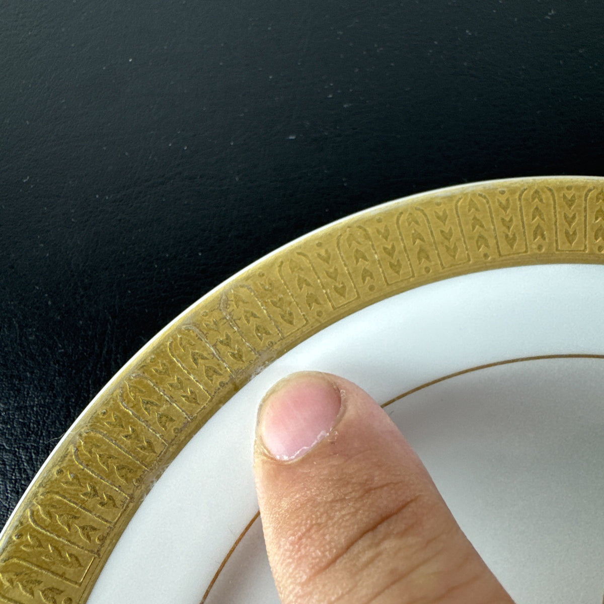 Set of 4 vintage Sango Georgetown fine china salad plates with gold trim made in Japan