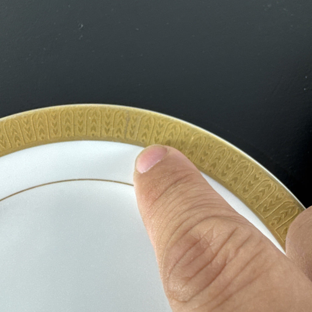 Set of 4 vintage Sango Georgetown fine china salad plates with gold trim made in Japan