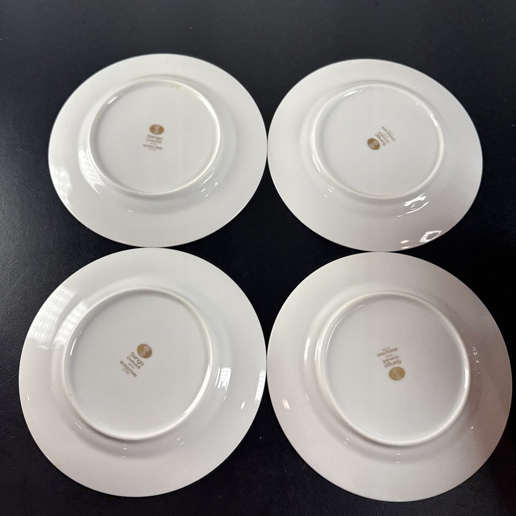 Set of 4 vintage Sango Georgetown fine china salad plates with gold trim made in Japan