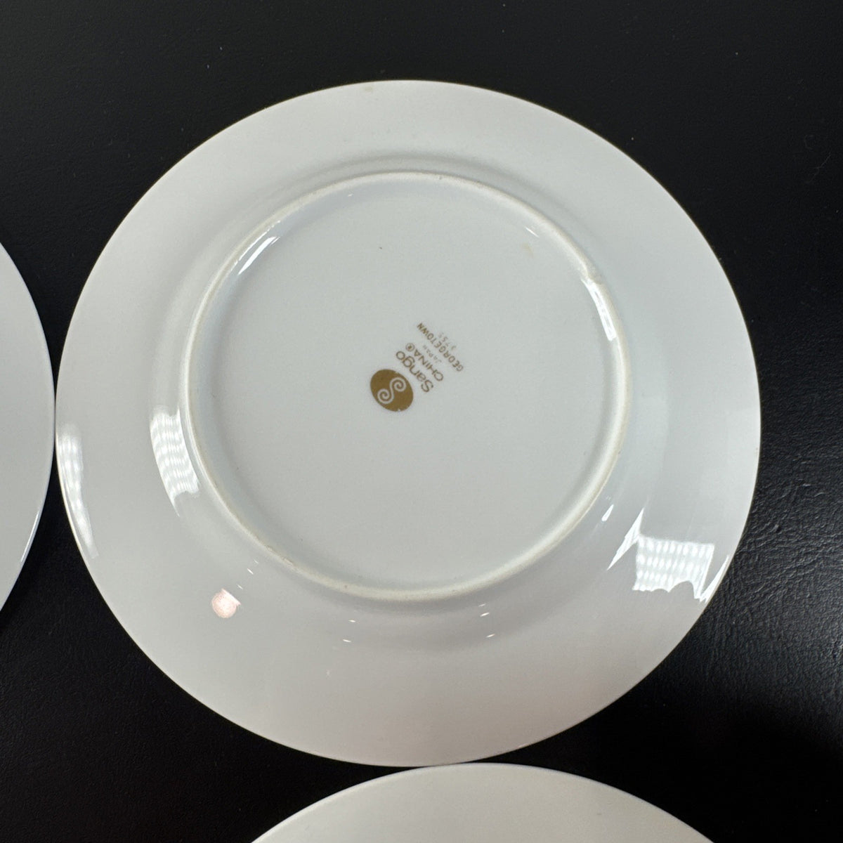 Set of 4 vintage Sango Georgetown fine china salad plates with gold trim made in Japan