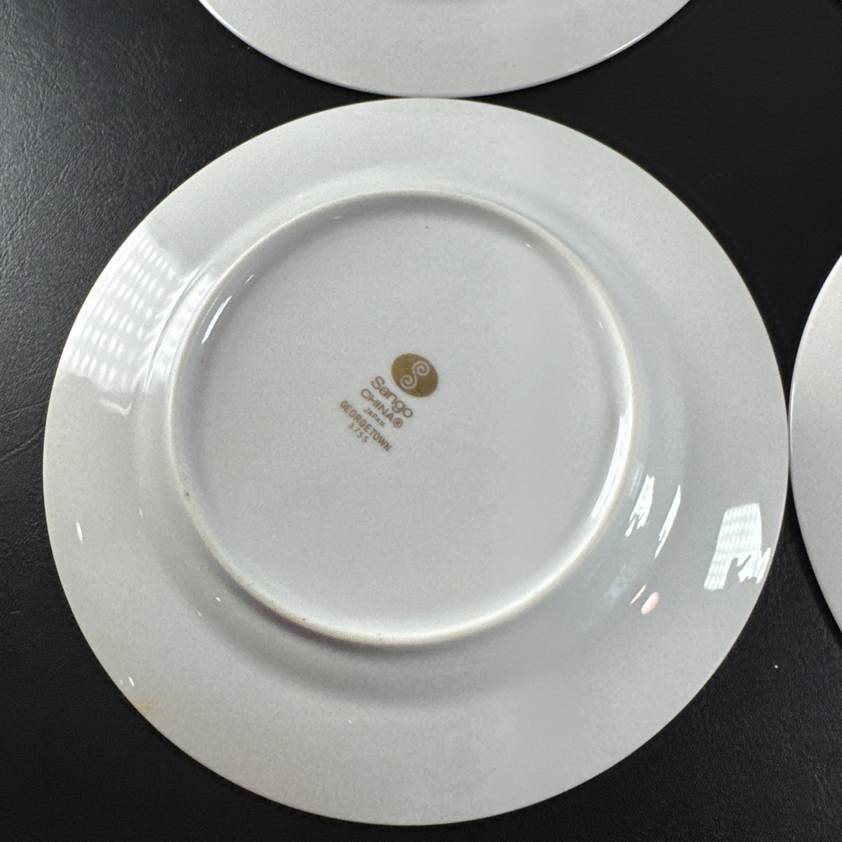Set of 4 vintage Sango Georgetown fine china salad plates with gold trim made in Japan