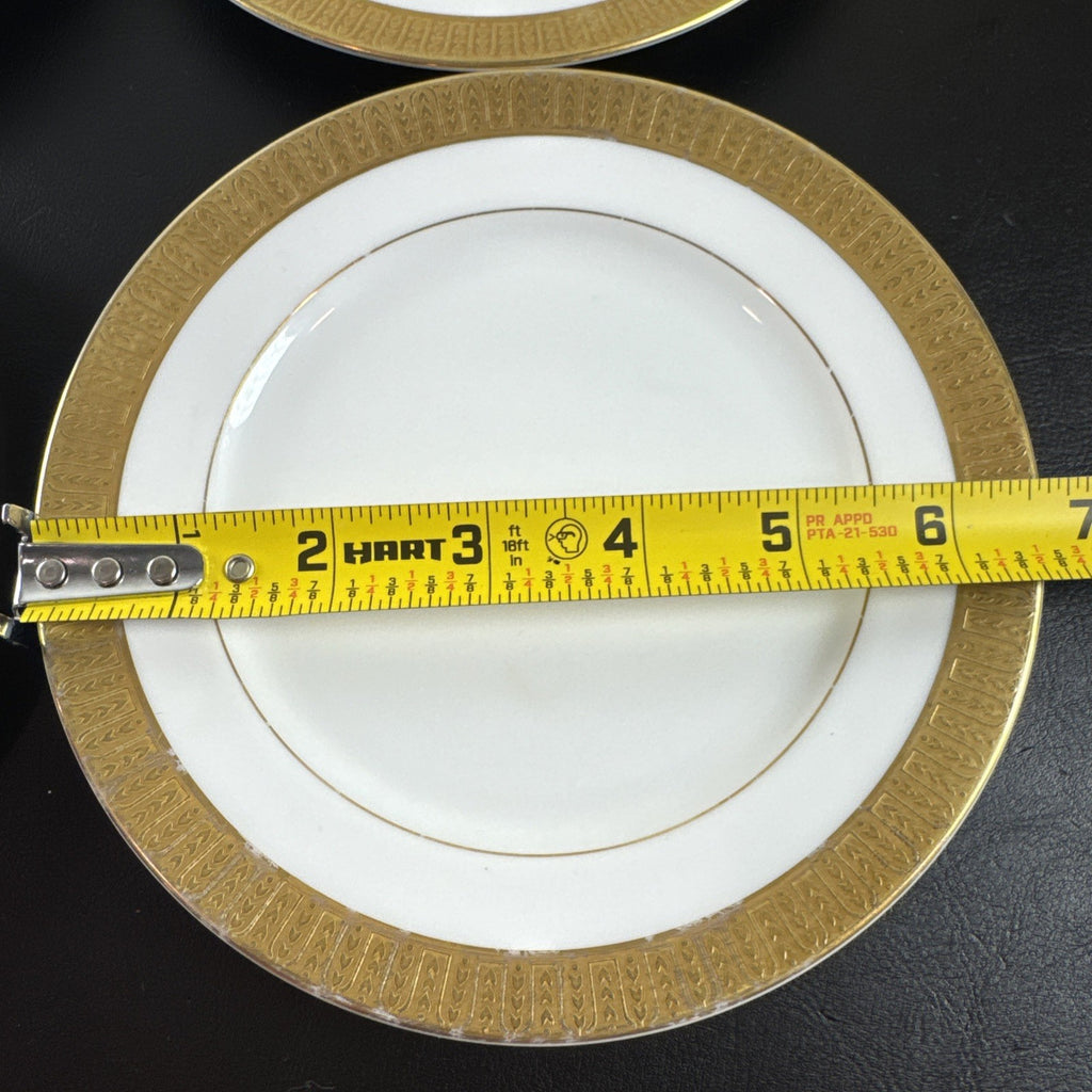 Set of 4 vintage Sango Georgetown fine china salad plates with gold trim made in Japan