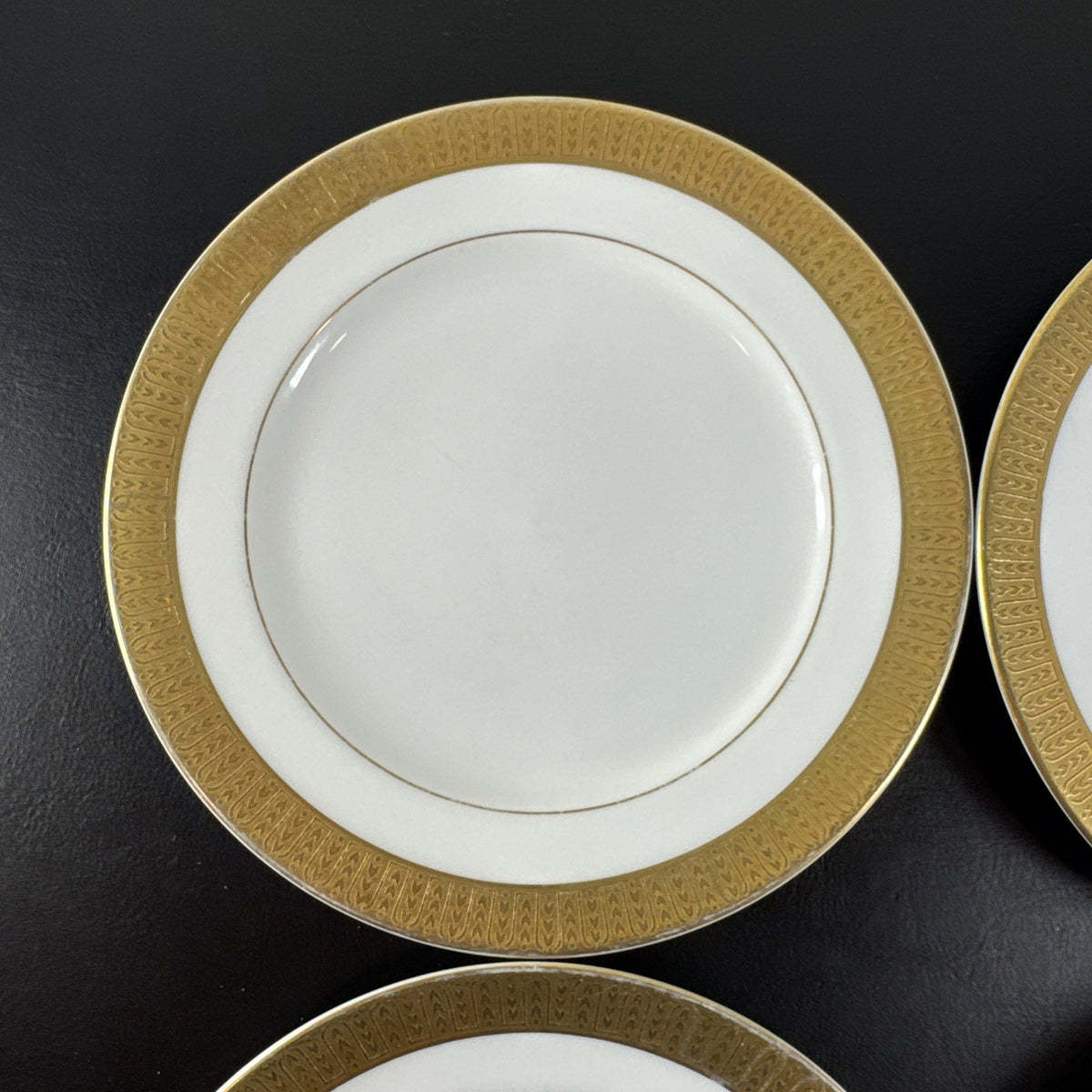 Set of 4 vintage Sango Georgetown fine china salad plates with gold trim made in Japan