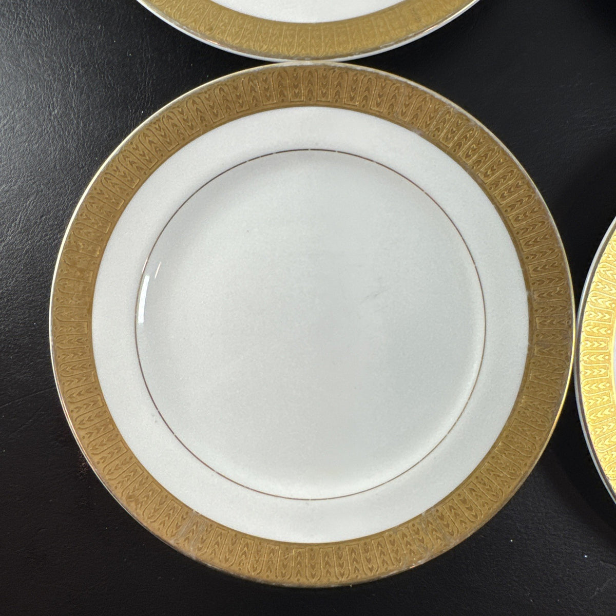Set of 4 vintage Sango Georgetown fine china salad plates with gold trim made in Japan