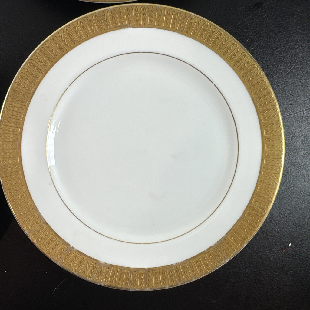 Set of 4 vintage Sango Georgetown fine china salad plates with gold trim made in Japan