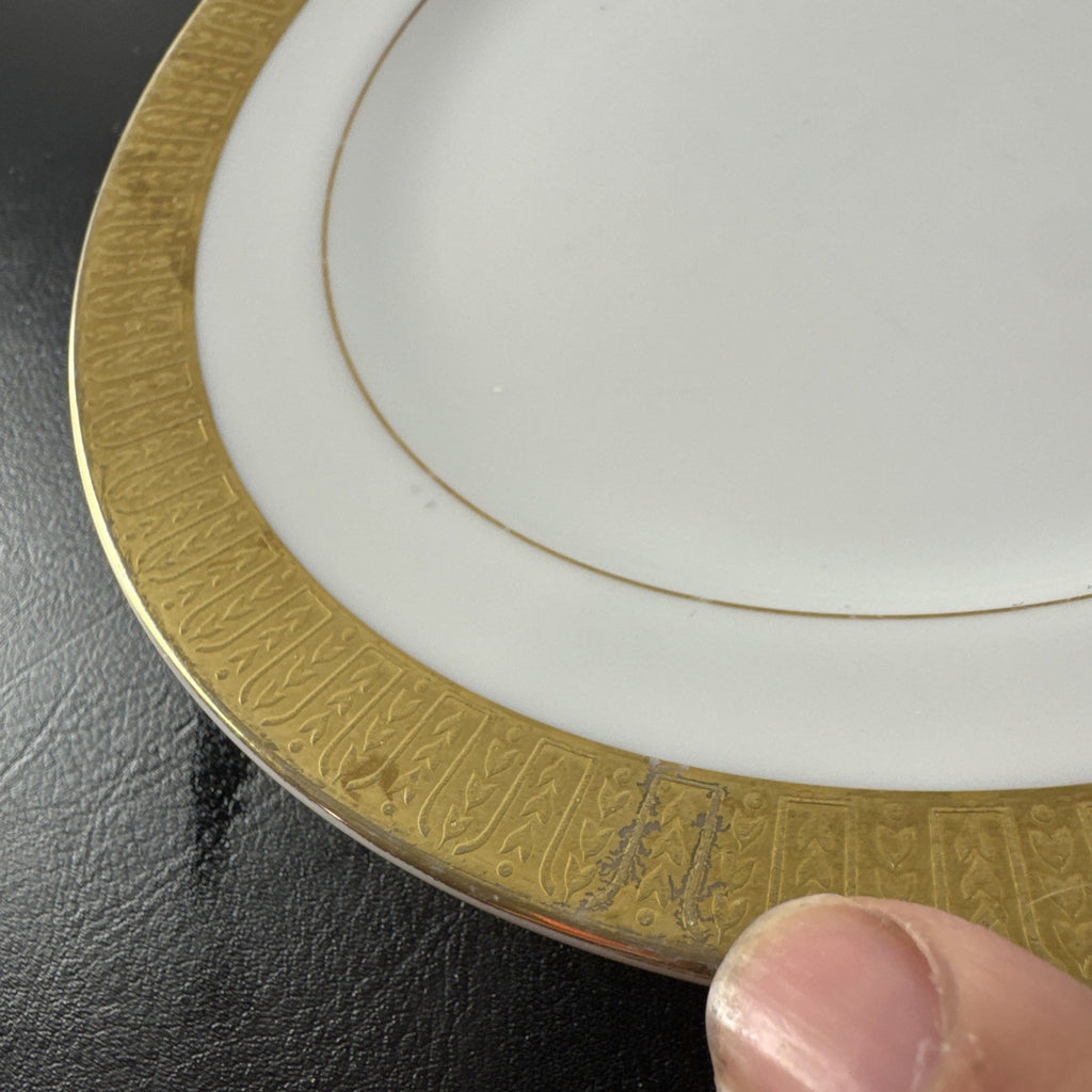 Set of 4 vintage Sango Georgetown fine china salad plates with gold trim made in Japan