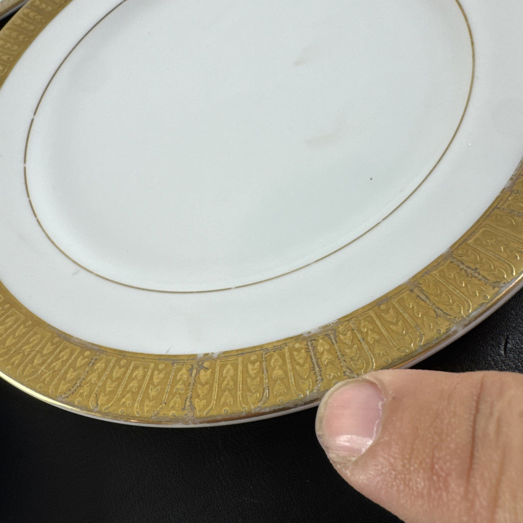 Set of 4 vintage Sango Georgetown fine china salad plates with gold trim made in Japan