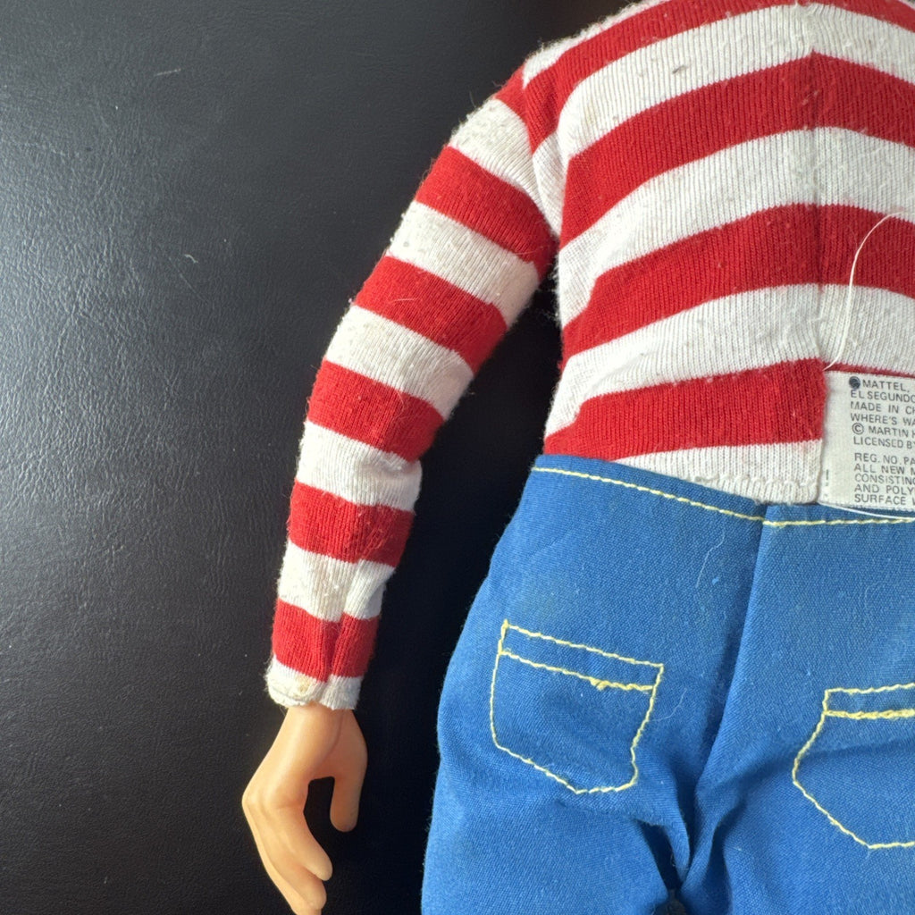 Vintage 1991 Mattel Where's Waldo 18-inch plush and vinyl doll figure with belt accessory
