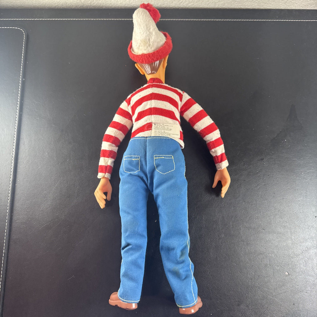 Vintage 1991 Mattel Where's Waldo 18-inch plush and vinyl doll figure with belt accessory