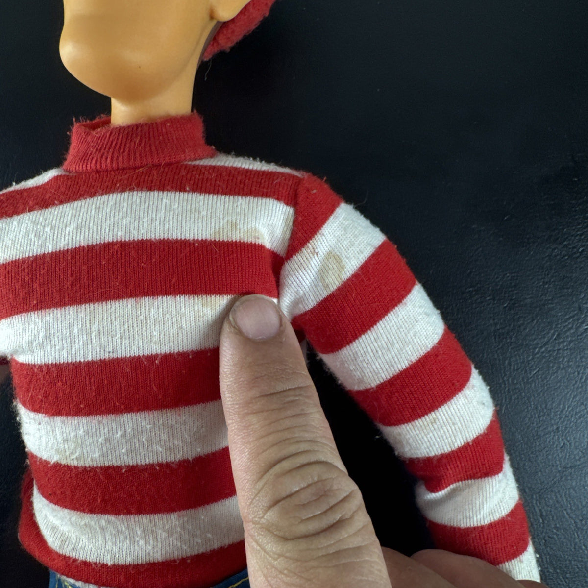 Vintage 1991 Mattel Where's Waldo 18-inch plush and vinyl doll figure with belt accessory