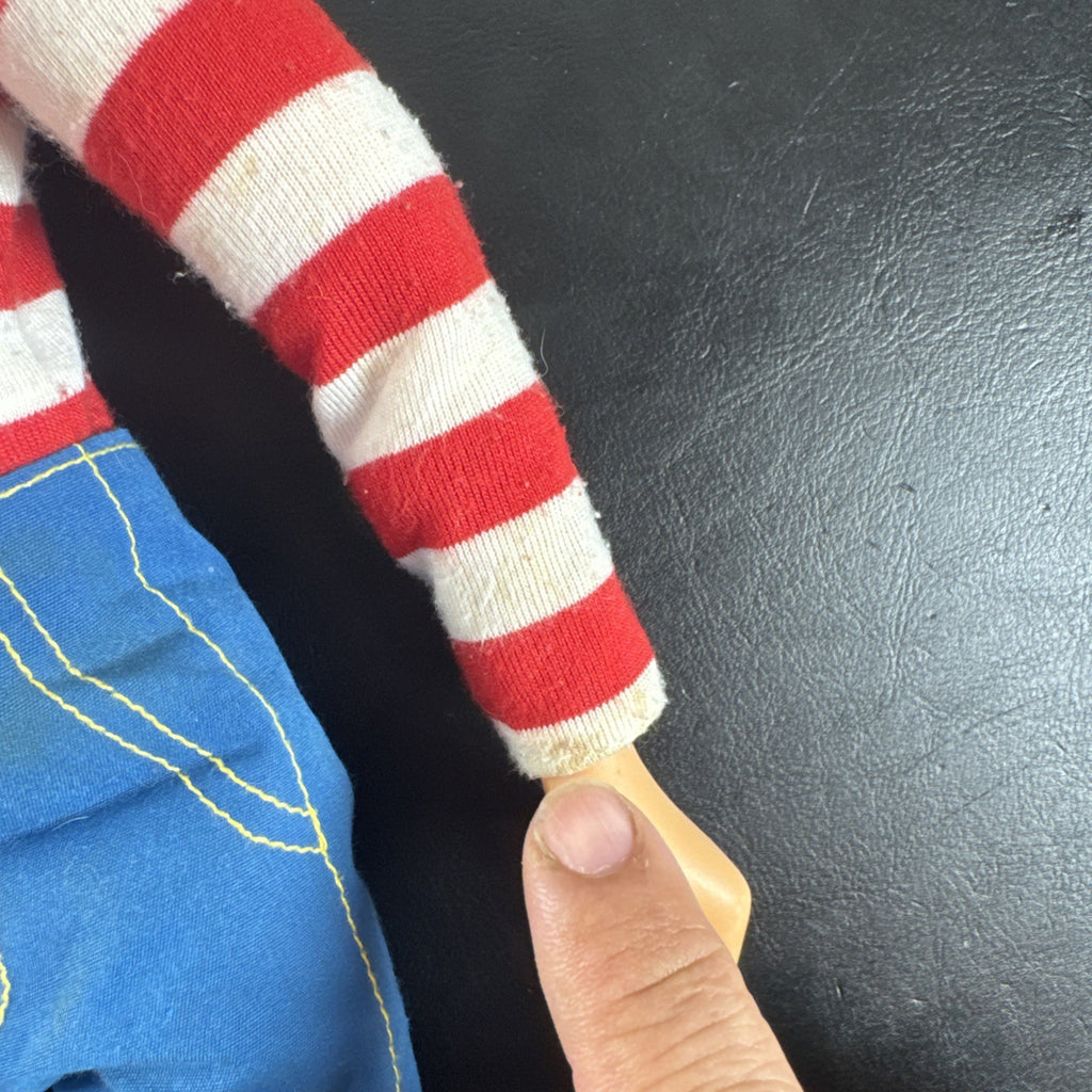 Vintage 1991 Mattel Where's Waldo 18-inch plush and vinyl doll figure with belt accessory