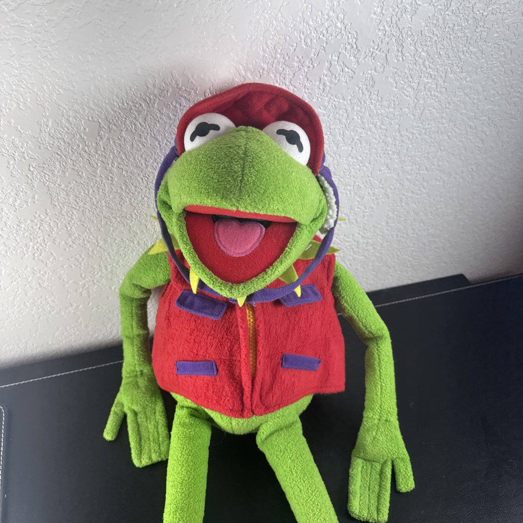 Macy's Exclusive 2002 Kermit the Frog 27 inch green plush toy wearing jacket