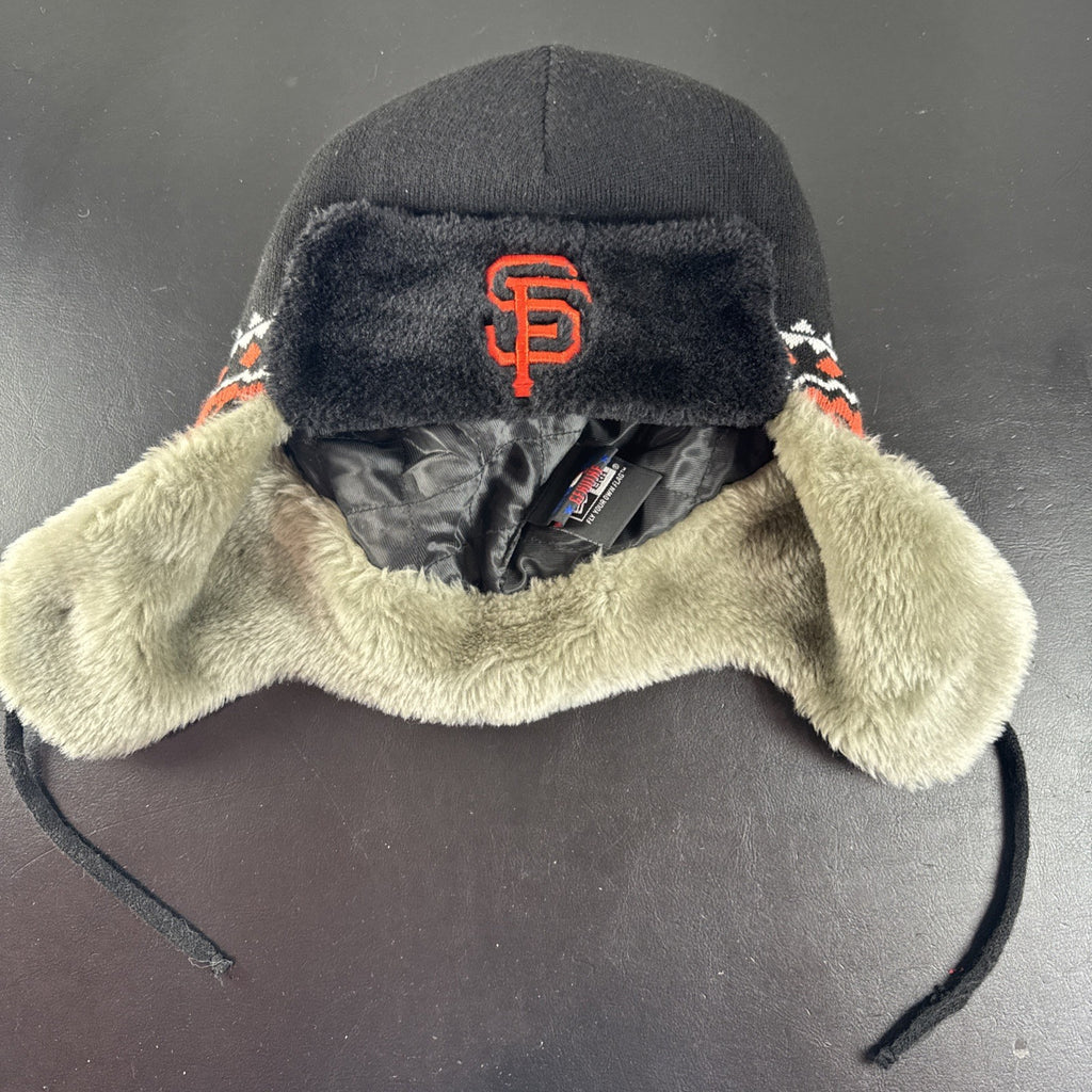 San Francisco Giants promotional trapper hat by Danbury Mint featuring the official MLB team logo.