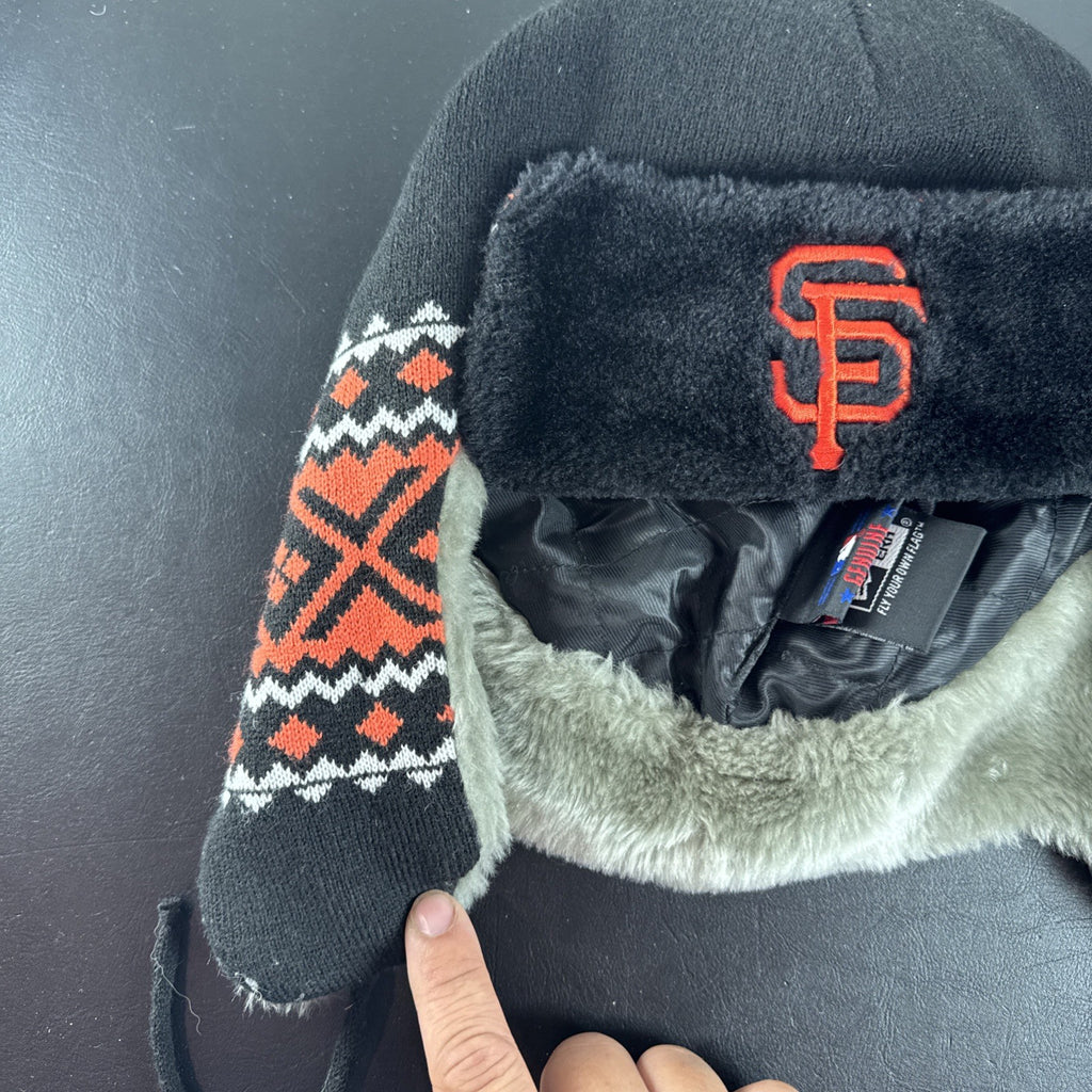 San Francisco Giants promotional trapper hat by Danbury Mint featuring the official MLB team logo.
