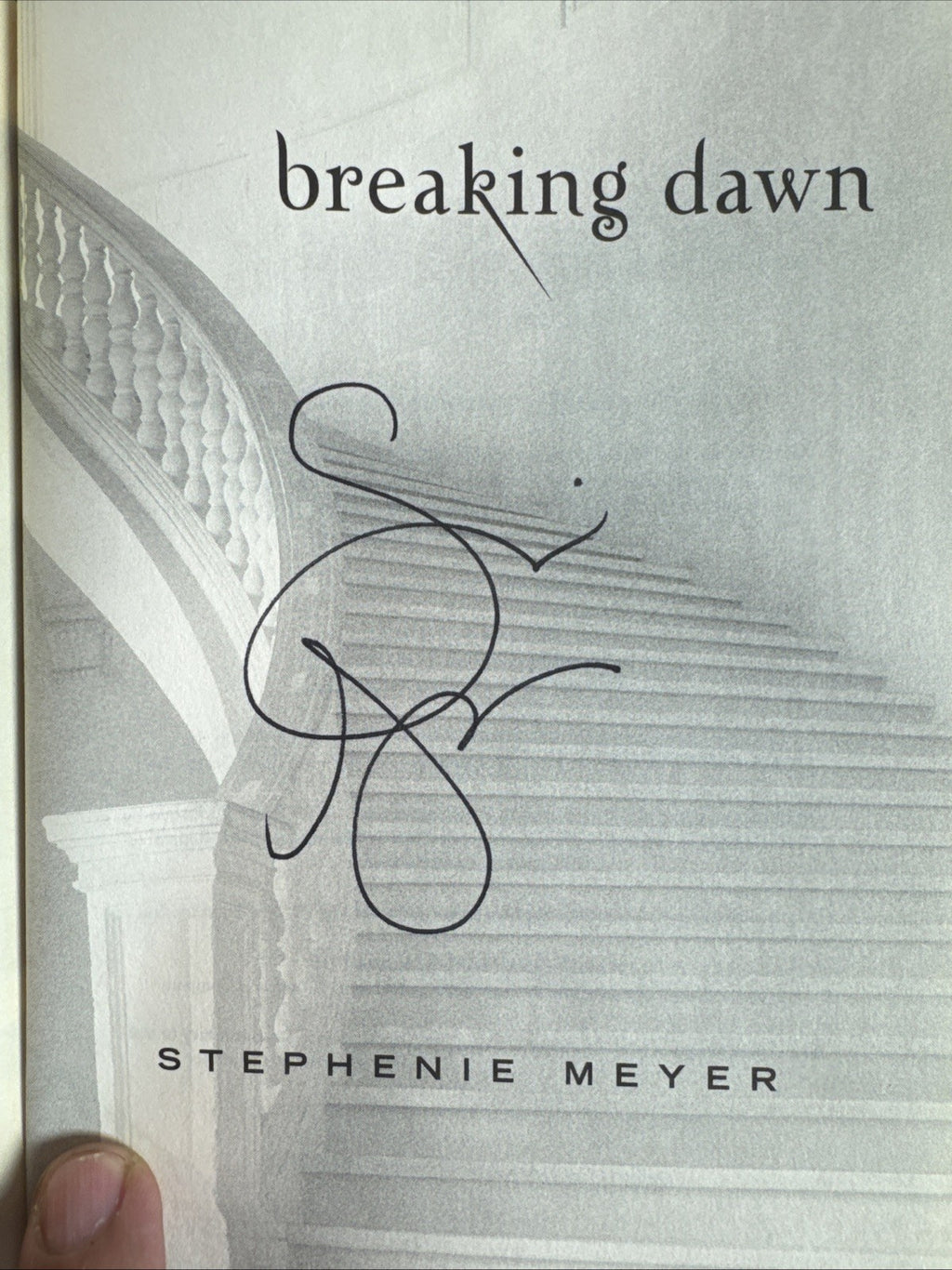 Signed title page of Breaking Dawn paperback edition by Stephenie Meyer