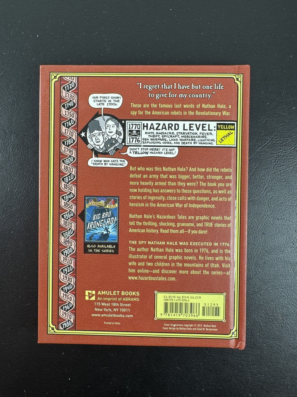 Nathan Hale's Hazardous Tales One Dead Spy hardcover graphic novel book