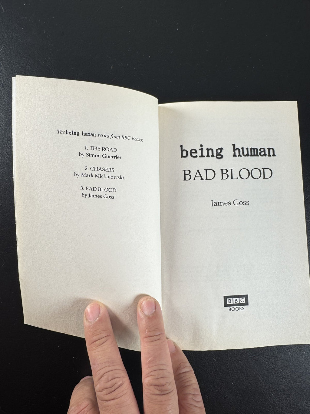 Being Human Bad Blood paperback novel by James Goss published by BBC Books