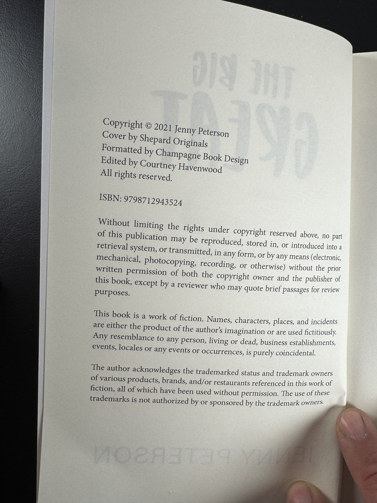 Front cover of The Big Great paperback novel by Jenny Peterson in very good pre-owned condition