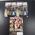 Set of 3 2012 Big Bang Theory magazines including two SDCC TV Guide specials and an Entertainment Weekly issue.