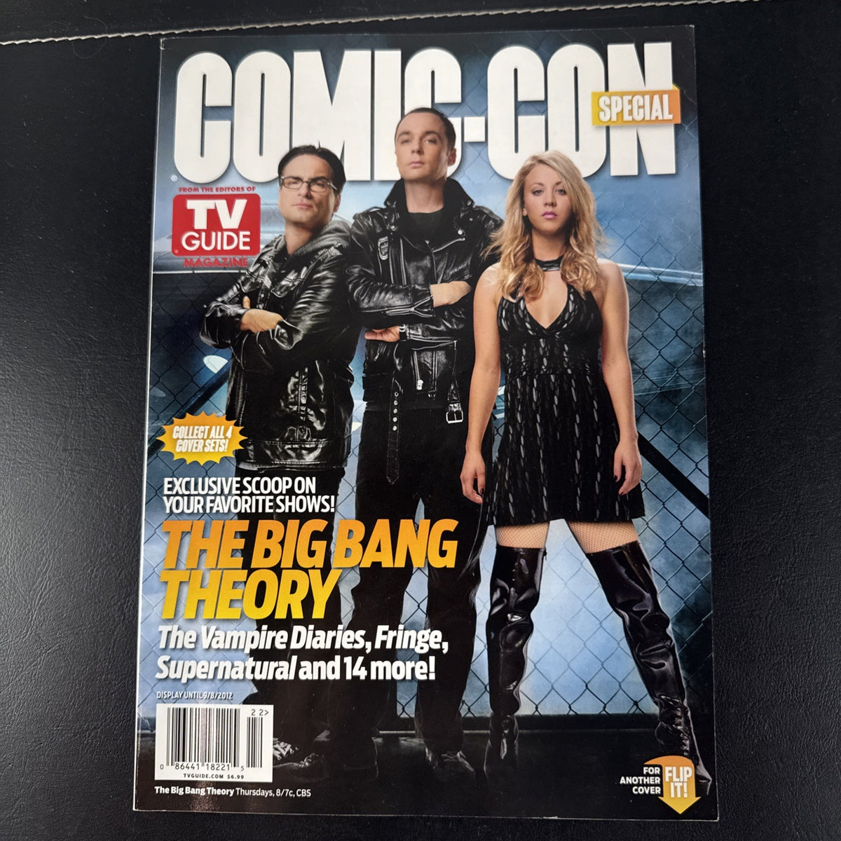 Set of 3 2012 Big Bang Theory magazines including two SDCC TV Guide specials and an Entertainment Weekly issue.
