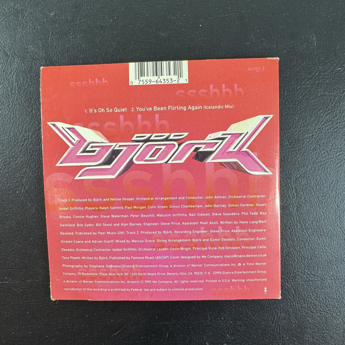 Björk It's Oh So Quiet 1995 One Little Indian US CD single in very good condition
