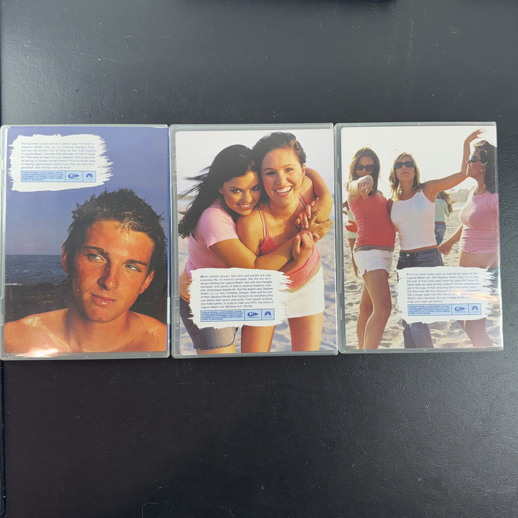MTV Laguna Beach Season 1 DVD box set in outer slipcase, featuring 2000s teen drama reality TV series.