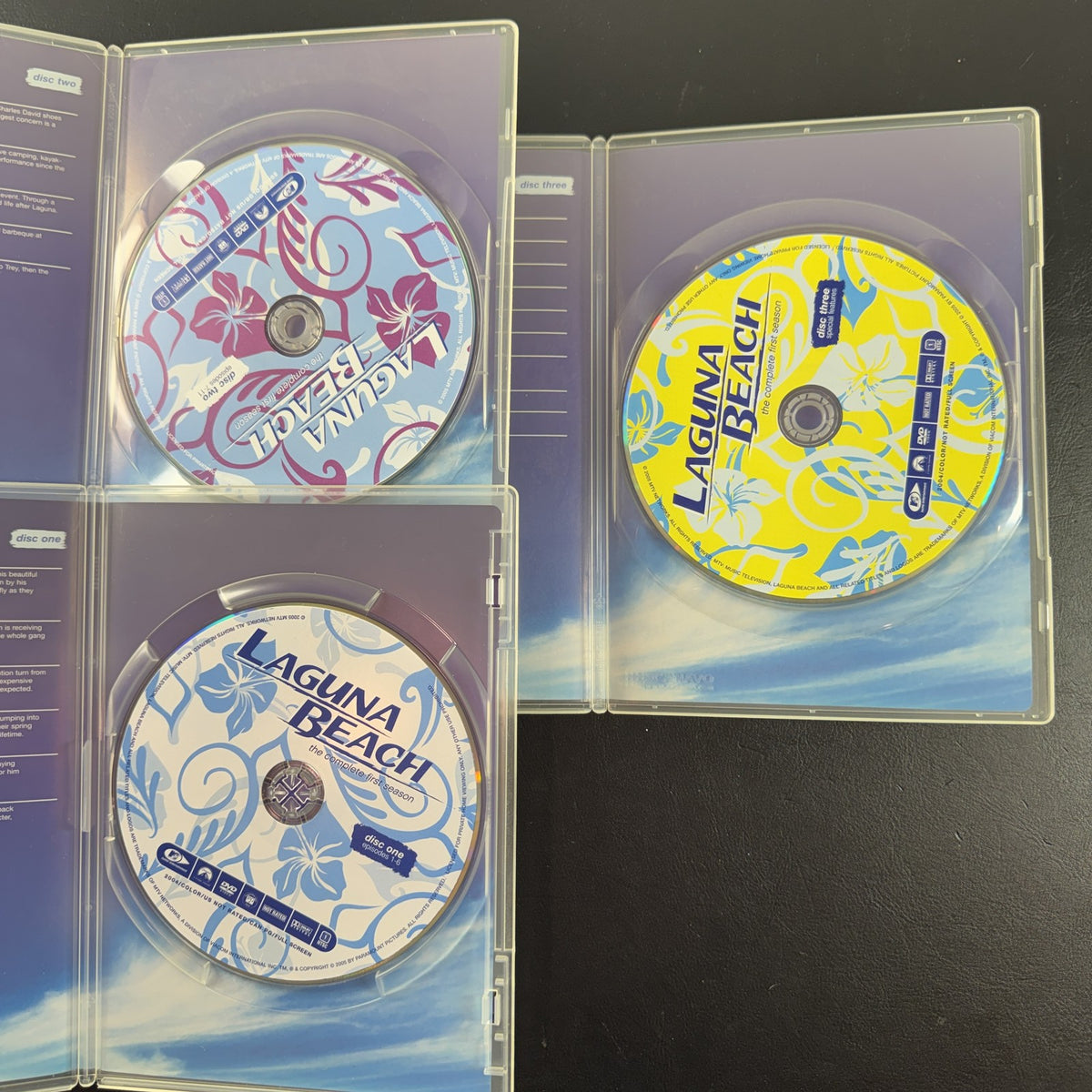 MTV Laguna Beach Season 1 DVD box set in outer slipcase, featuring 2000s teen drama reality TV series.