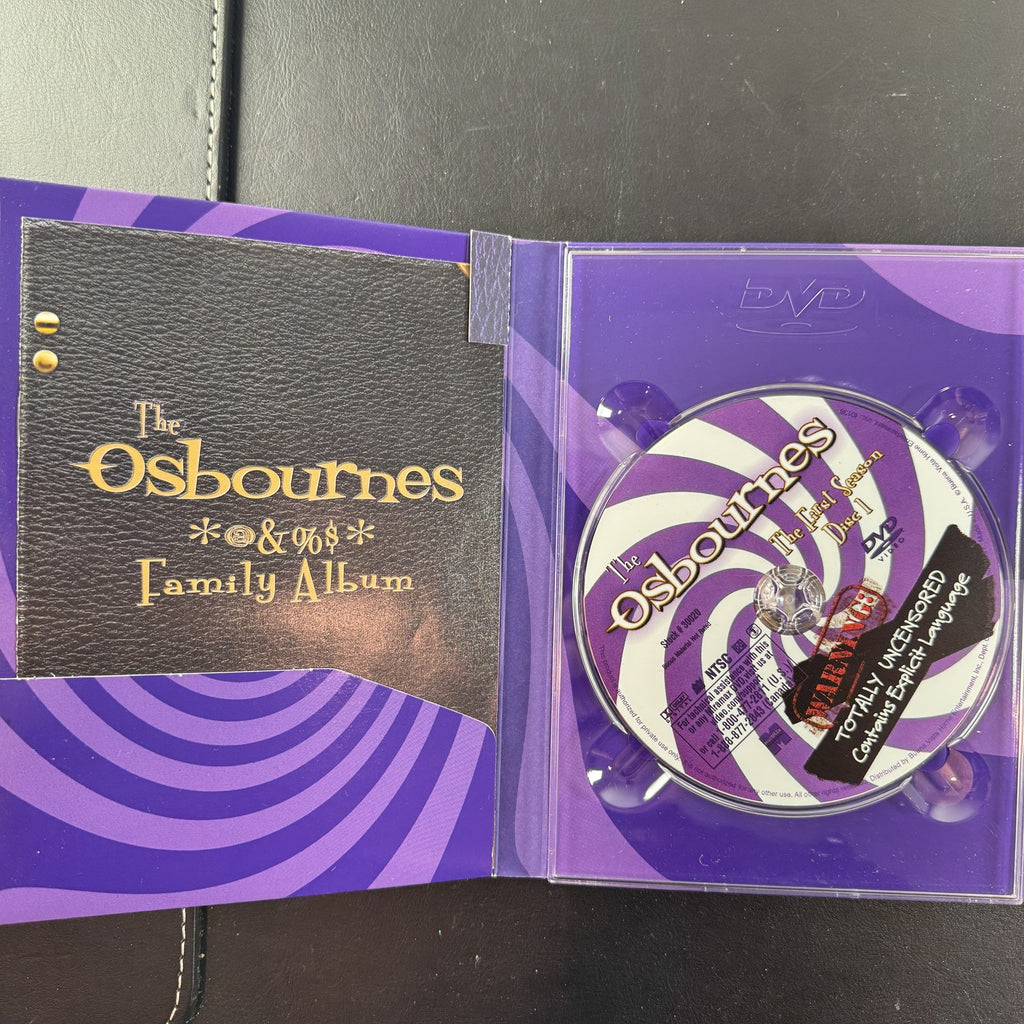 The Osbournes: The First Season Totally Uncensored Edition DVD case front cover starring Ozzy Osbourne.