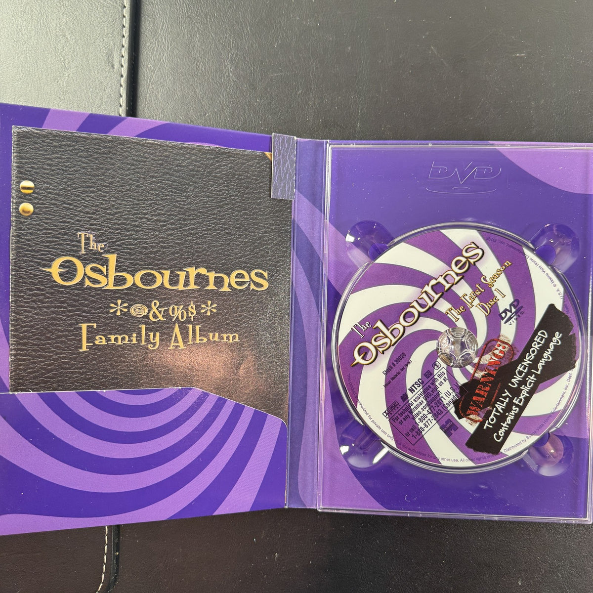 The Osbournes: The First Season Totally Uncensored Edition DVD case front cover starring Ozzy Osbourne.
