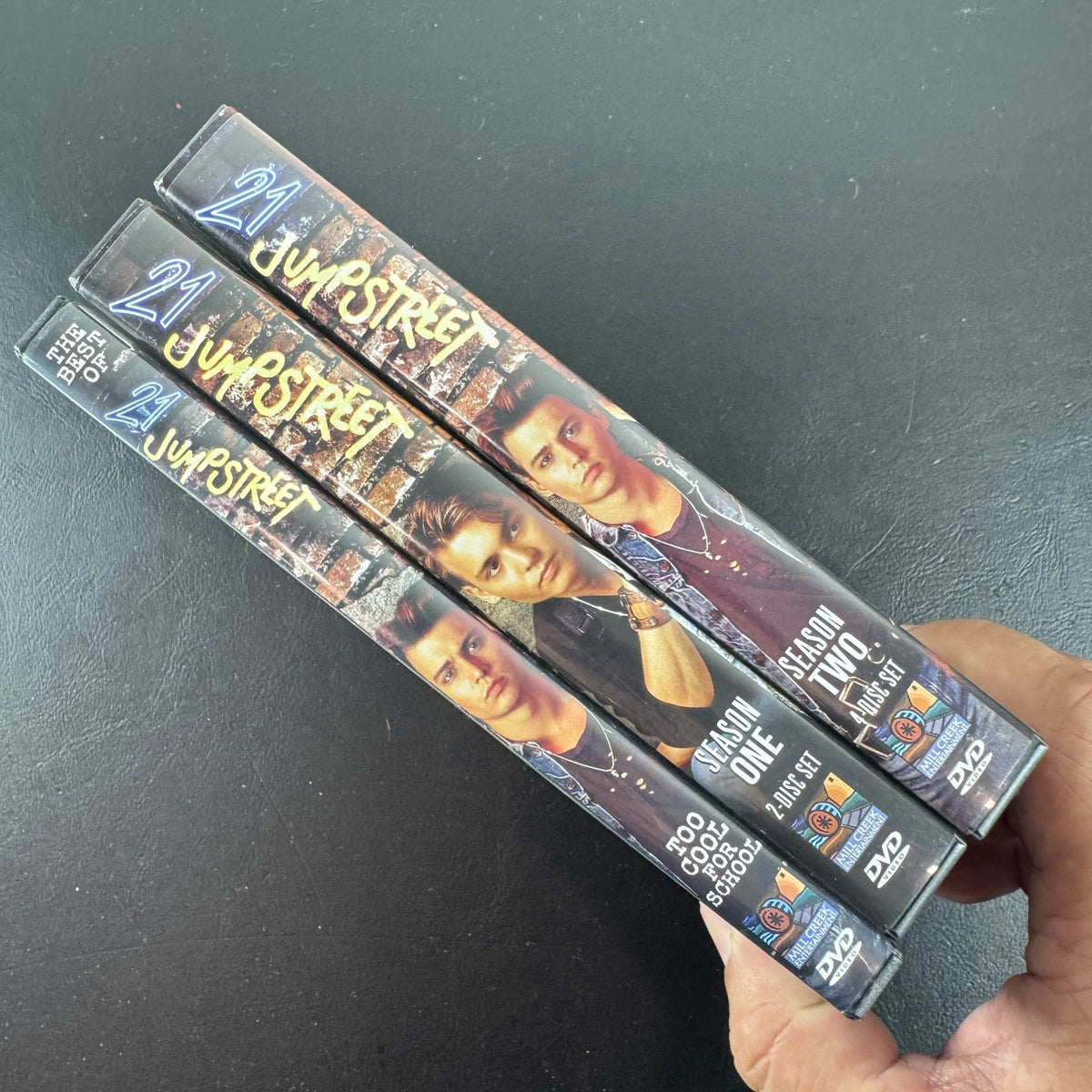21 Jump Street 3-DVD lot featuring Season 1, Season 2, and Best Of Too Cool For School sets starring Johnny Depp.