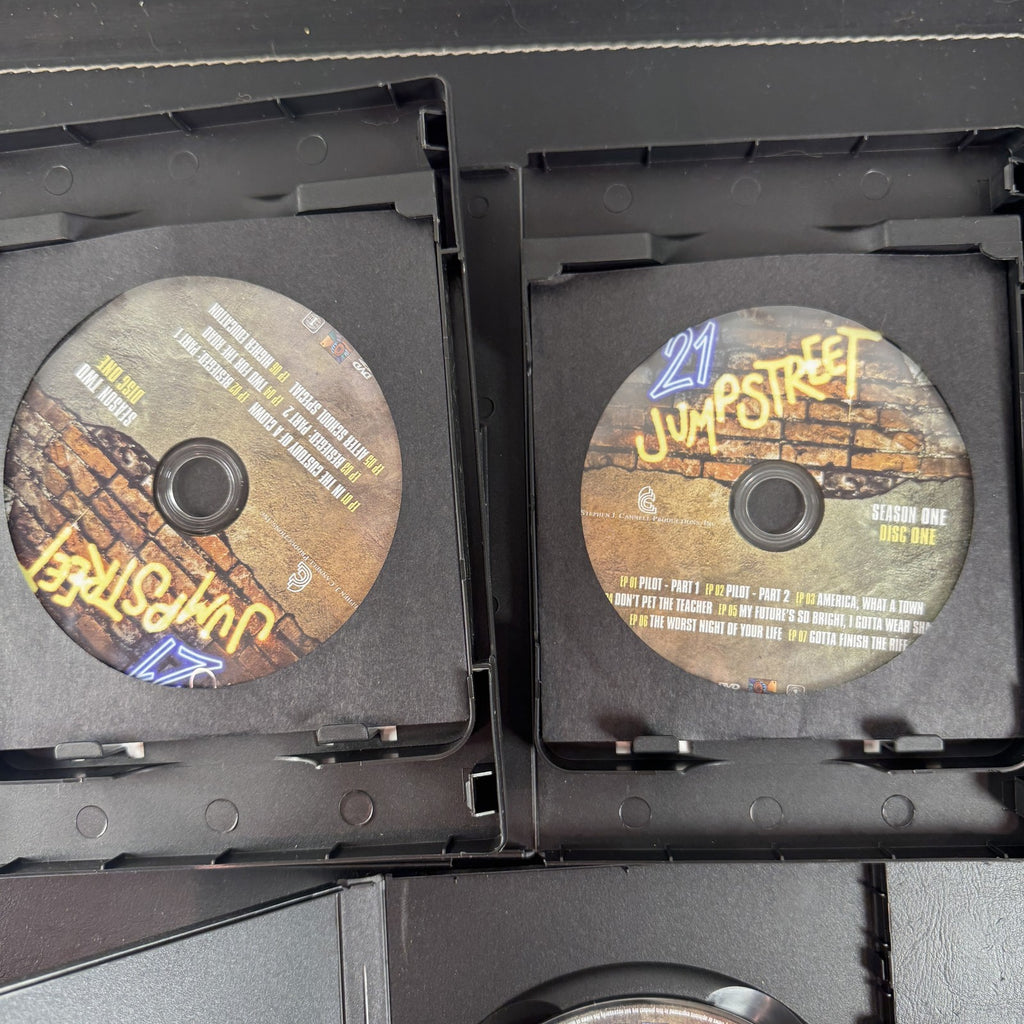 21 Jump Street 3-DVD lot featuring Season 1, Season 2, and Best Of Too Cool For School sets starring Johnny Depp.