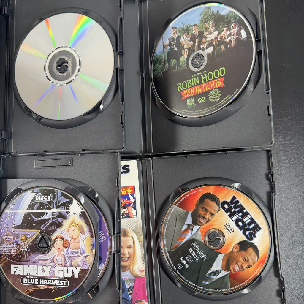 Lot of 6 classic comedy DVDs including Spaceballs, White Chicks, and The Wedding Singer.