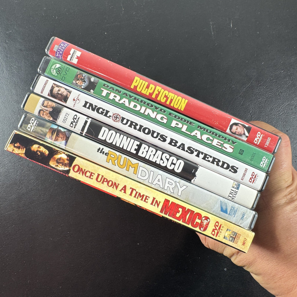 Collection of 6 DVD feature films including Pulp Fiction, Inglourious Basterds, and Donnie Brasco.