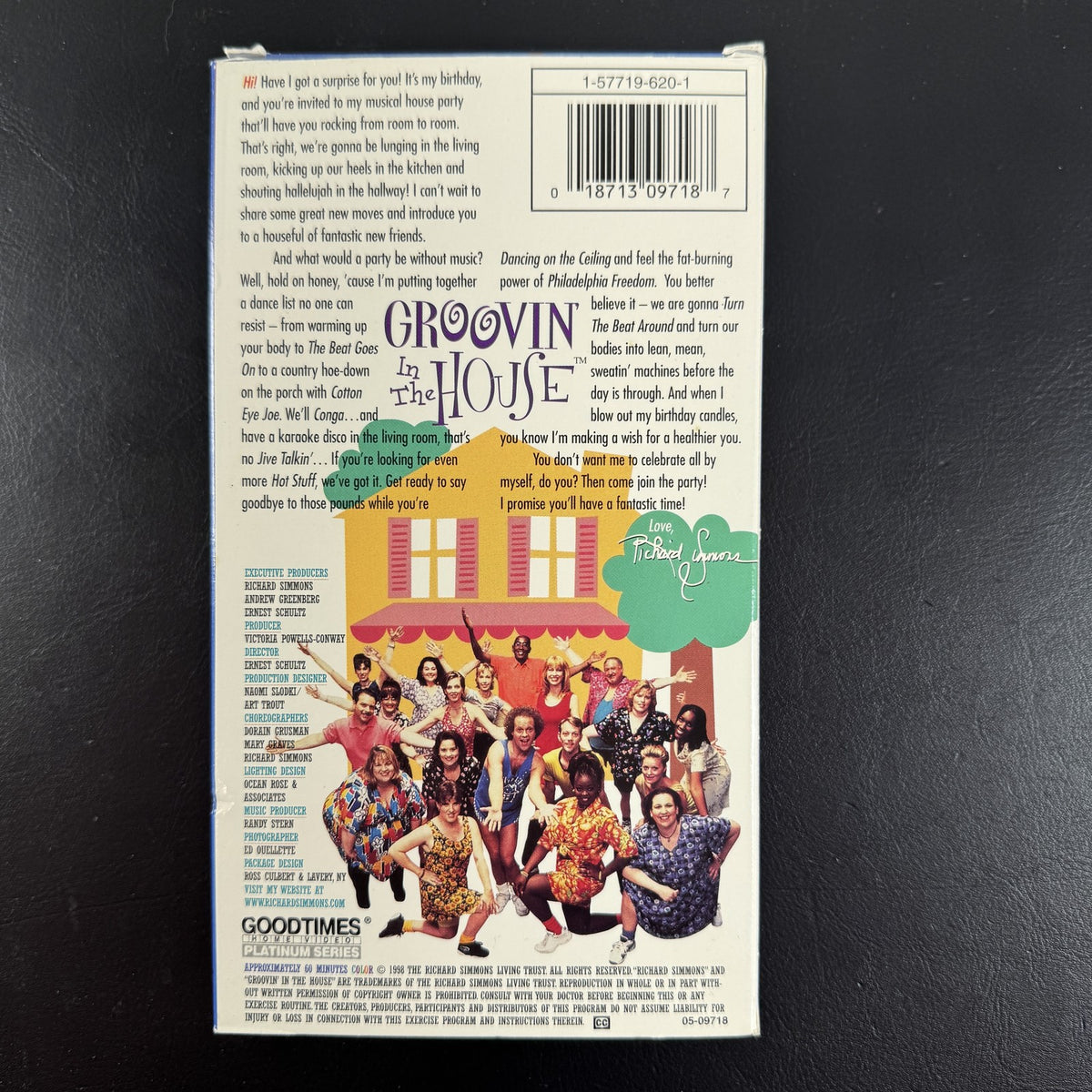 Richard Simmons Groovin' In The House Aerobic Concert 1998 VHS tape in very good condition