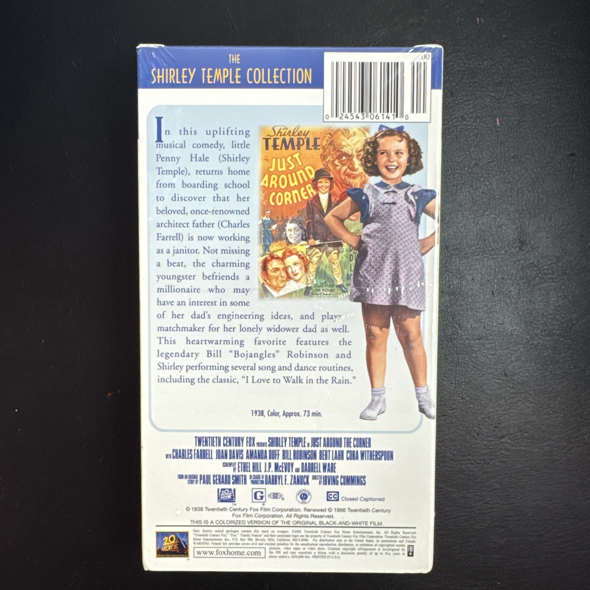 Brand new sealed Shirley Temple Just Around The Corner VHS tape in original packaging from Warner Home Video.