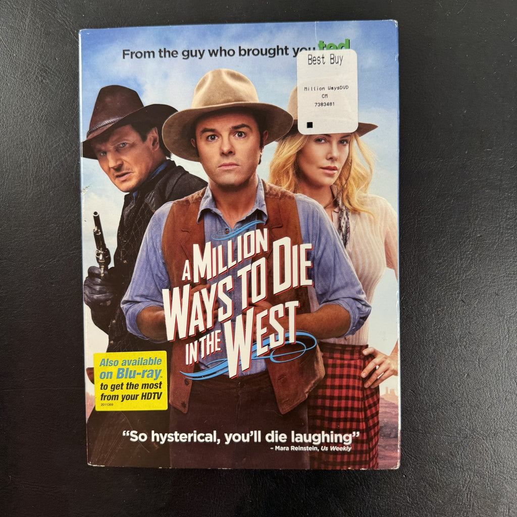 Brand new factory sealed DVD case for A Million Ways to Die in the West starring Seth MacFarlane and Charlize Theron.