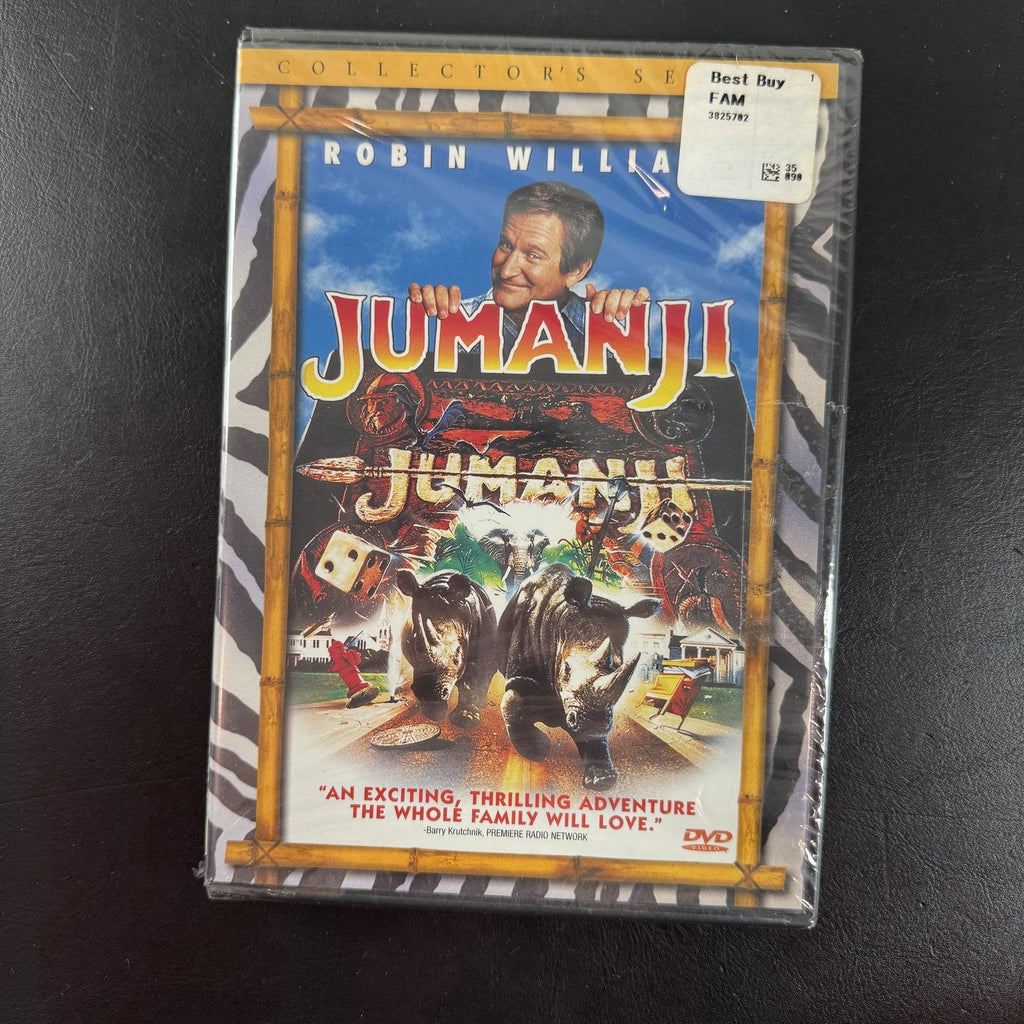 Factory sealed Jumanji Collector's Series DVD case featuring Robin Williams.