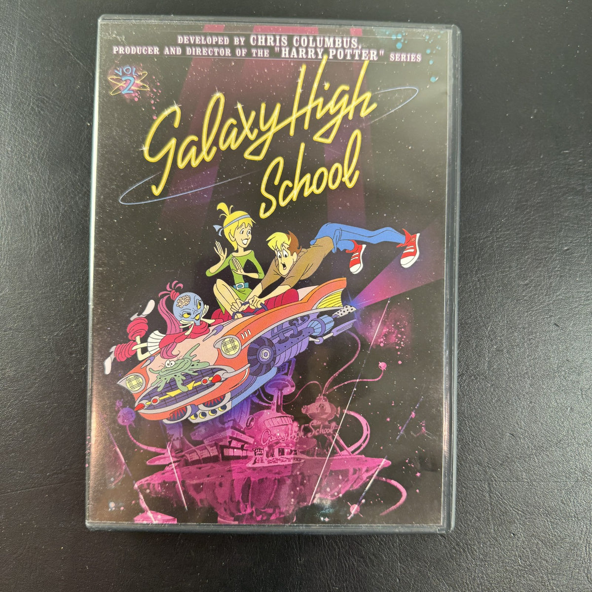 Galaxy High School Vol. 2 DVD disc and case cover, 1986 animated series created by Chris Columbus.