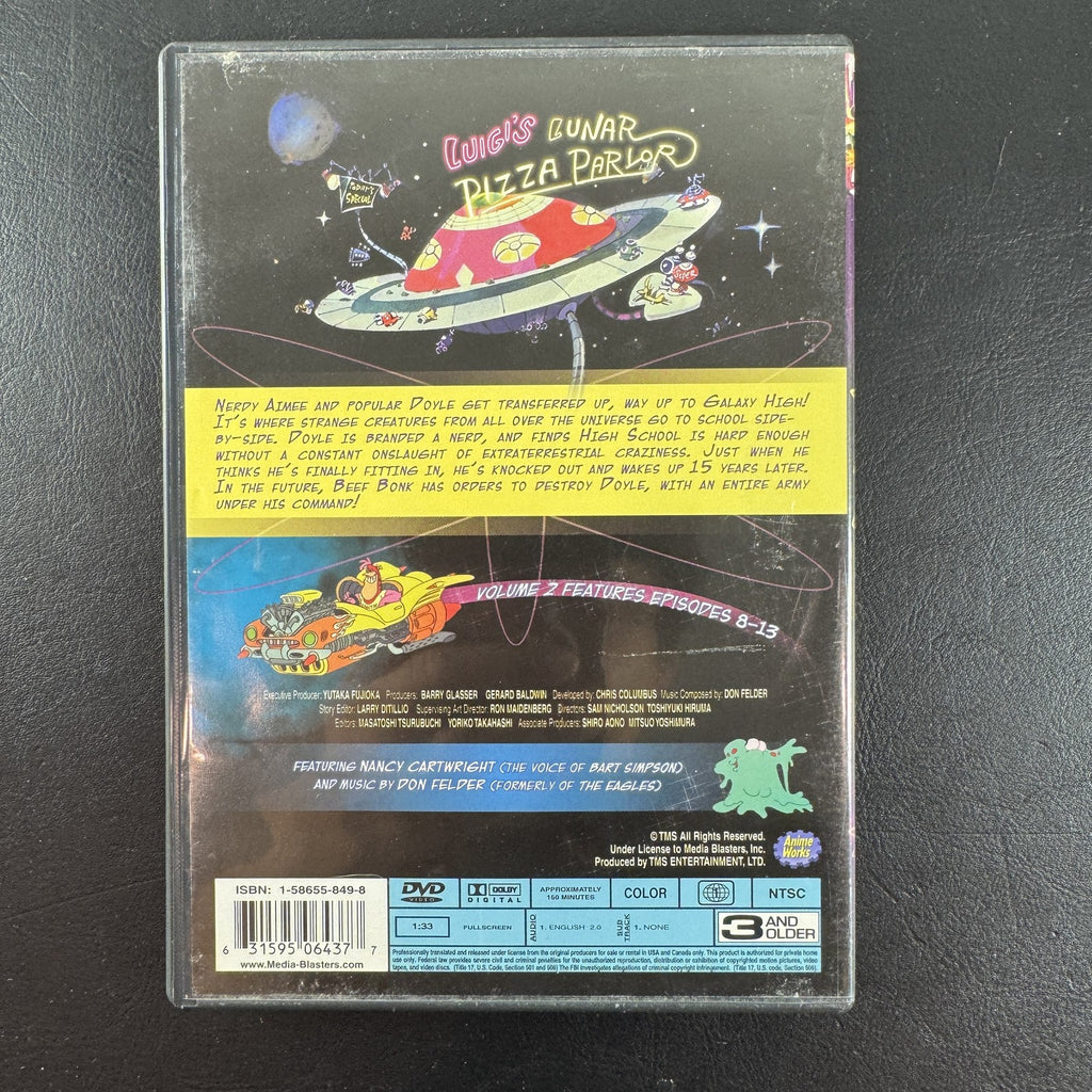 Galaxy High School Vol. 2 DVD disc and case cover, 1986 animated series created by Chris Columbus.