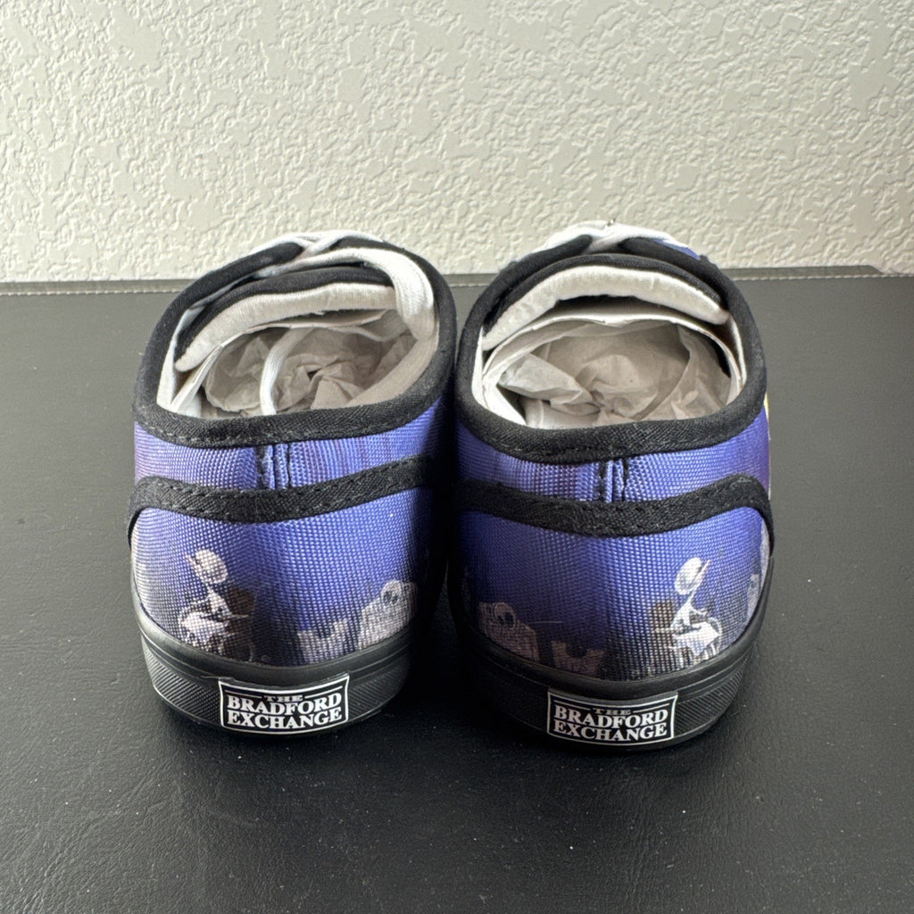 Bradford Exchange Nightmare Before Christmas purple canvas low-top sneakers with Jack Skellington lace charm size 8.5