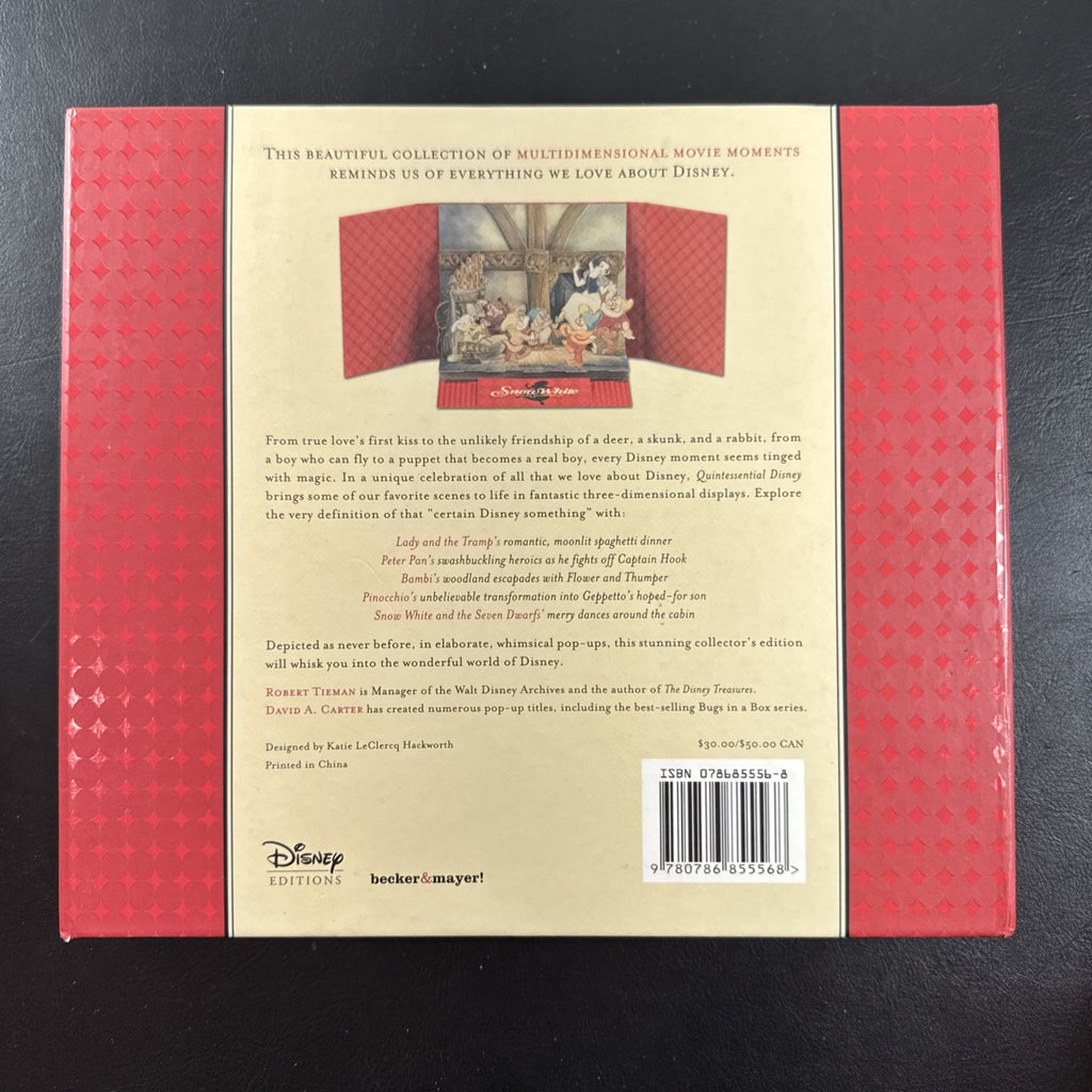 Quintessential Disney Pop-Up Gallery of Classic Disney Moments 2005 hardcover book by Robert Tierman